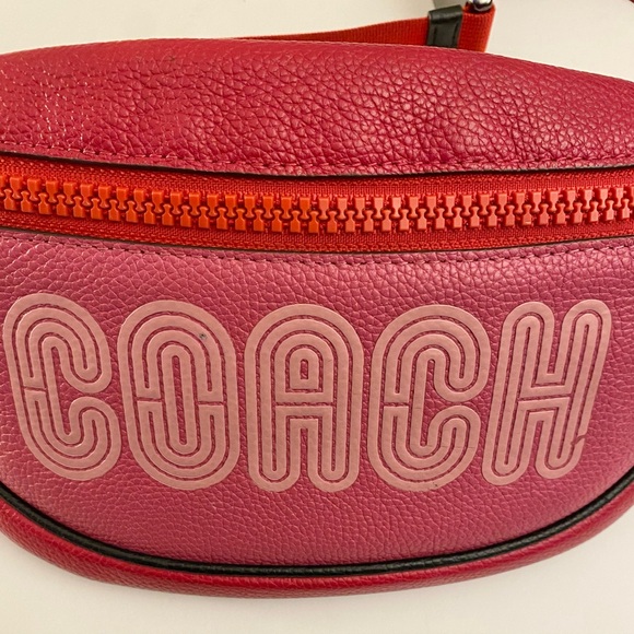 Coach Belt Bag/Fanny, Bright Cherry Multi/gunmetal EUC! *No handtag* - Picture 5 of 8